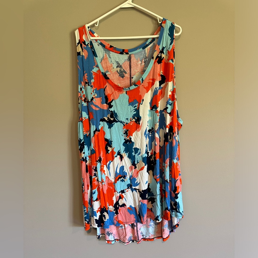 Ava & Viv large floral print tank tunic. 4X